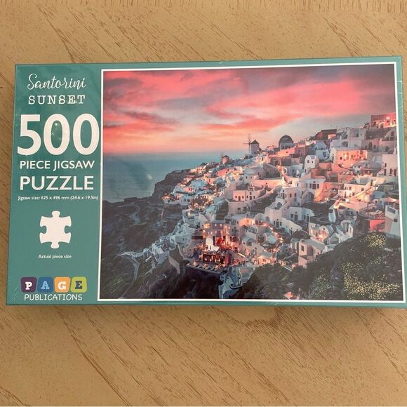 NWT Santorini Sunset 500 Piece Puzzle - Picture 1 of 5